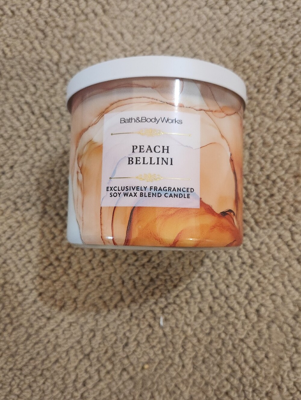 Bath and Body Works Peach Bellini 3 Wick Soy Wax Candle